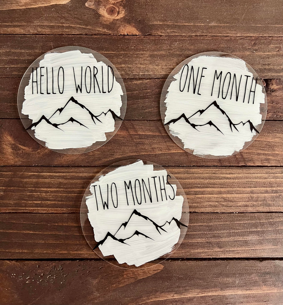 Mountain Milestone Acrylic Discs – Tulle + Timber